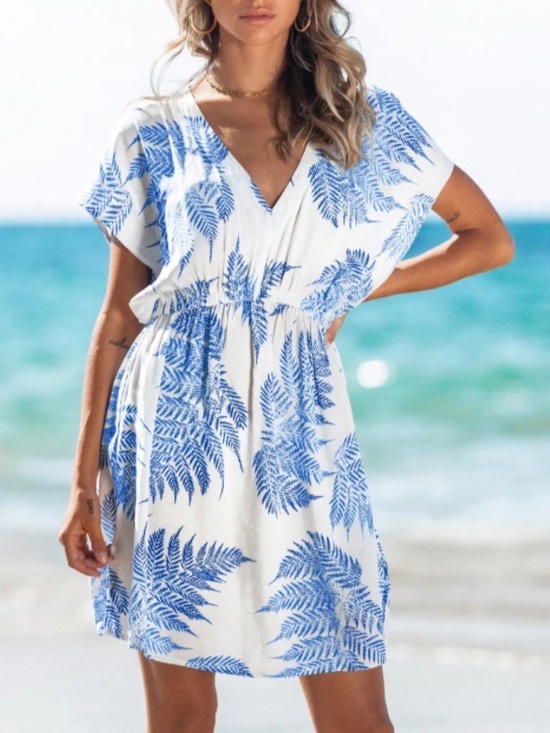 Cupshe Other - ⭐️CUPSHE Leaf Print V-Neck Cover-Up Dress - size XL